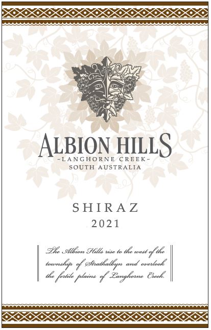 Albion Hills wine label