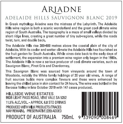 Ariadne Back label