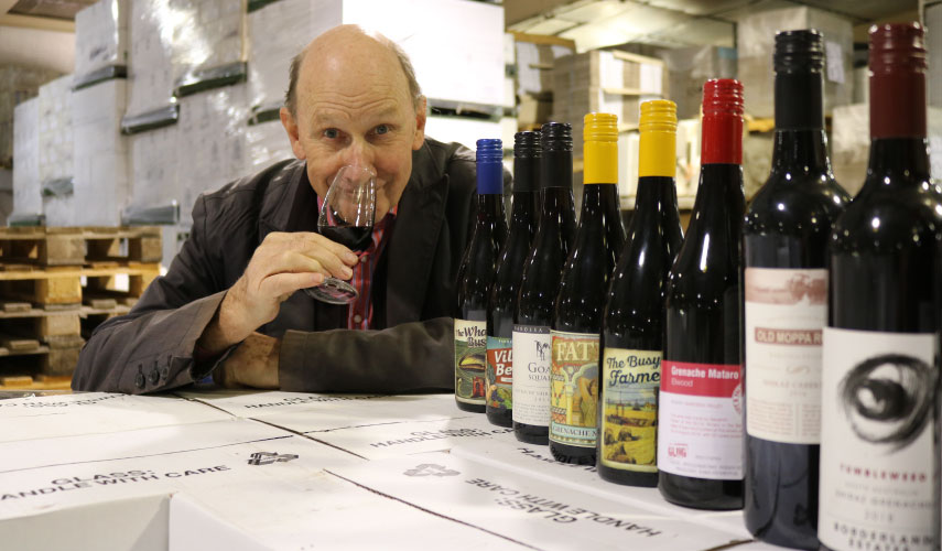 
Glug founder Daid Farmer with a range of his wines