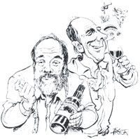A Pryor cartoon of David and Richard Farmer