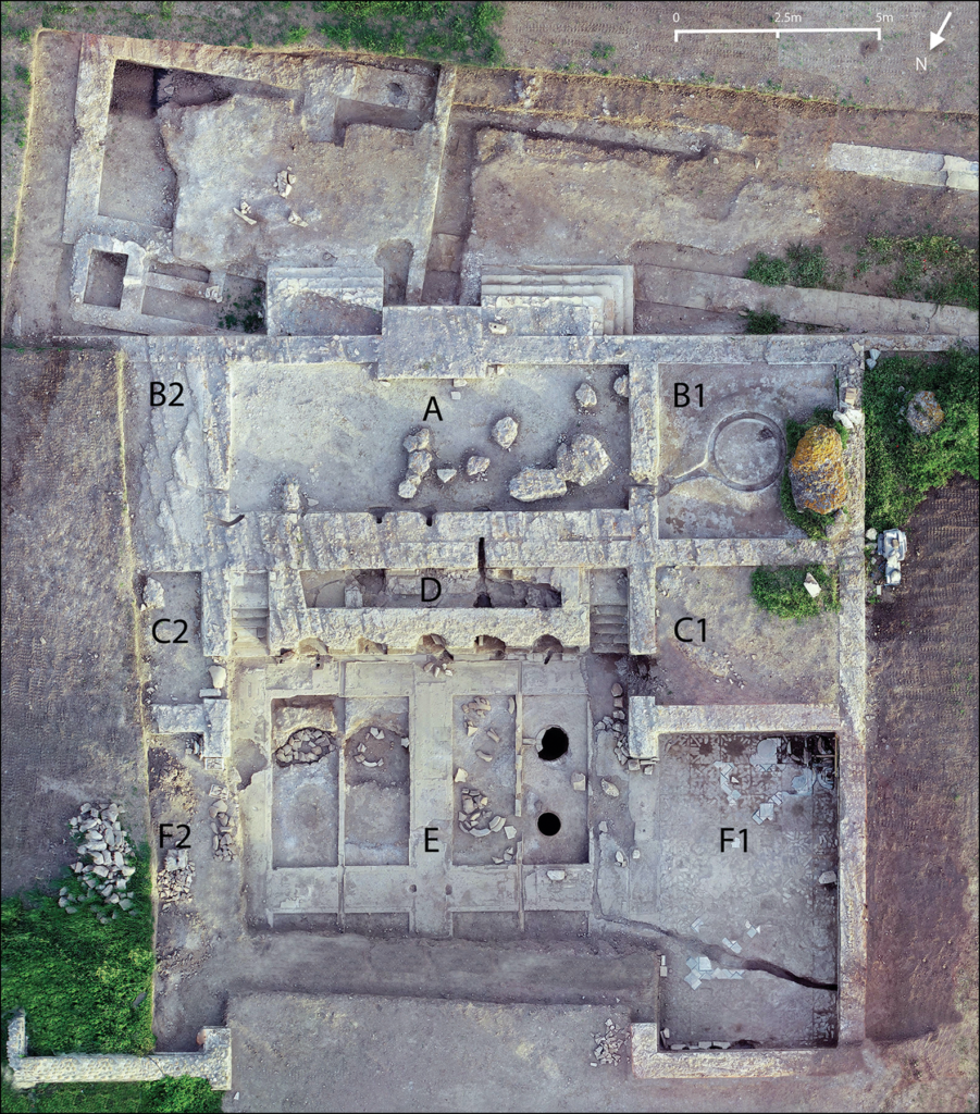 Aerial orthophotograph of the Villa of the Quintilii winery building